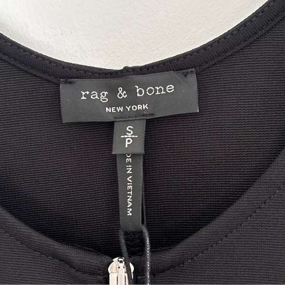 Rag & Bone Mara Crop Black Zip Up Tank Top Small New NWT Minimalist Preppy *D5 - Picture 5 of 16